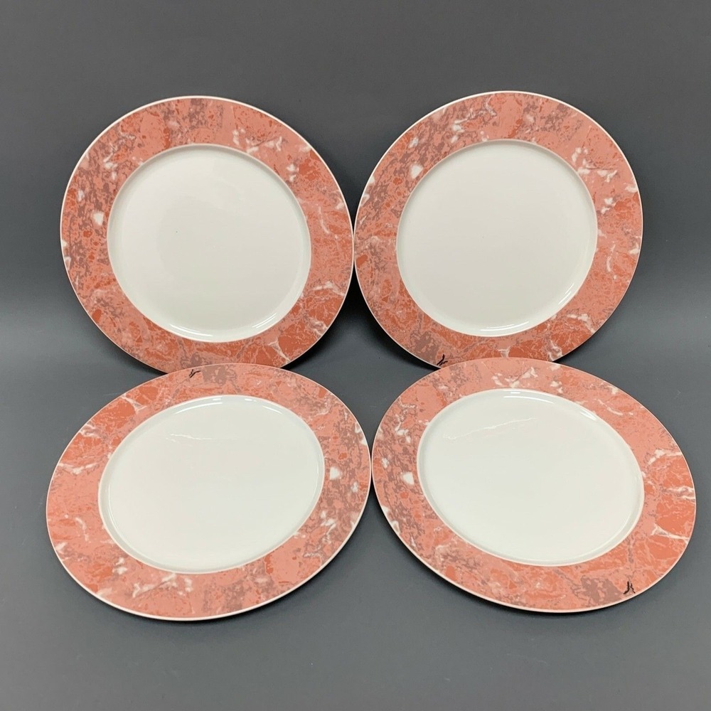 Villeroy & Boch‎ Siena Pink White Multicolor Dinner Plates 10.5" Lot of 4